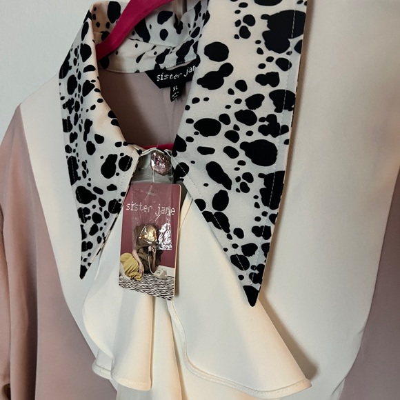 Sister Jane Blush Long Sleeve Dress with White Details - Picture 13 of 16